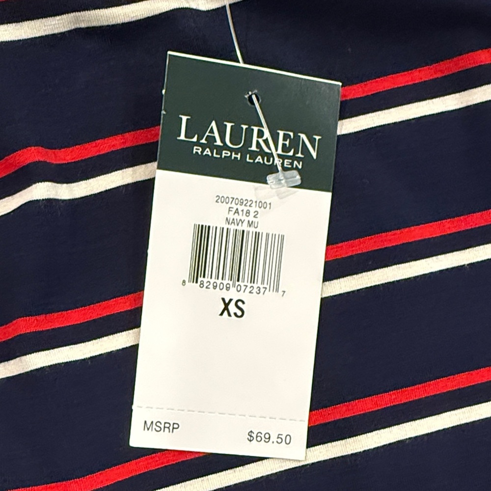 Ralph Lauren Navy Striped Long Sleeve Tee - Picture 3 of 5